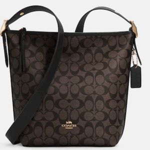 NWT Coach Val Duffle in Signature coated canvas and refined pebble leather